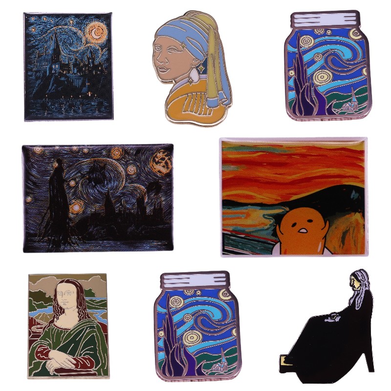 Vintage Fashion Illustration - Hard Enamel Pins Classic Art Badge