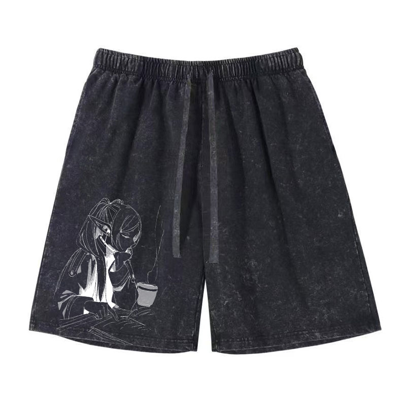 Vintage Fashion Tv - Anime Frieren Shorts Vintage Washed Manga