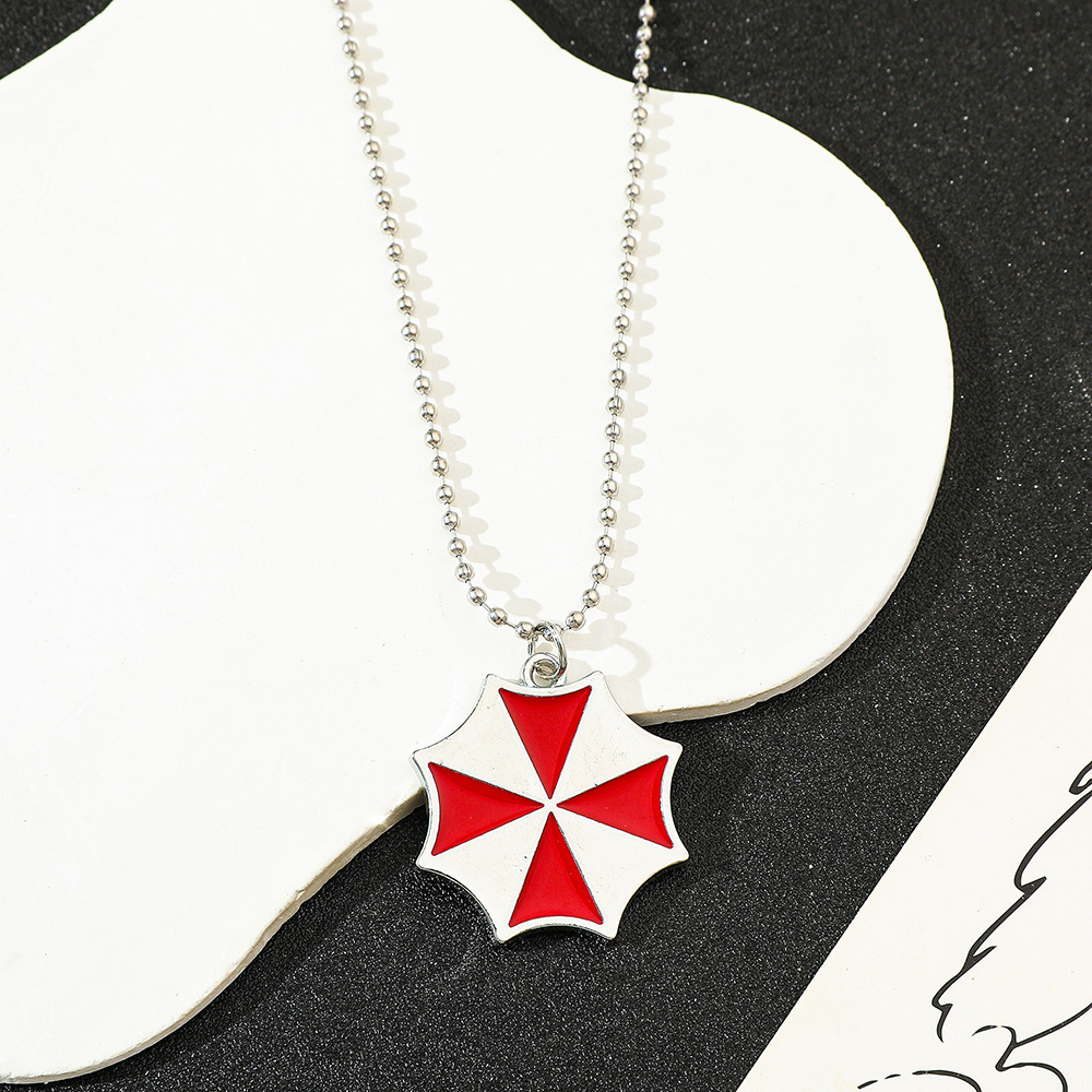 Vintage Urban Fashion - Vintage Fashion Red Umbrella Pendant Necklace