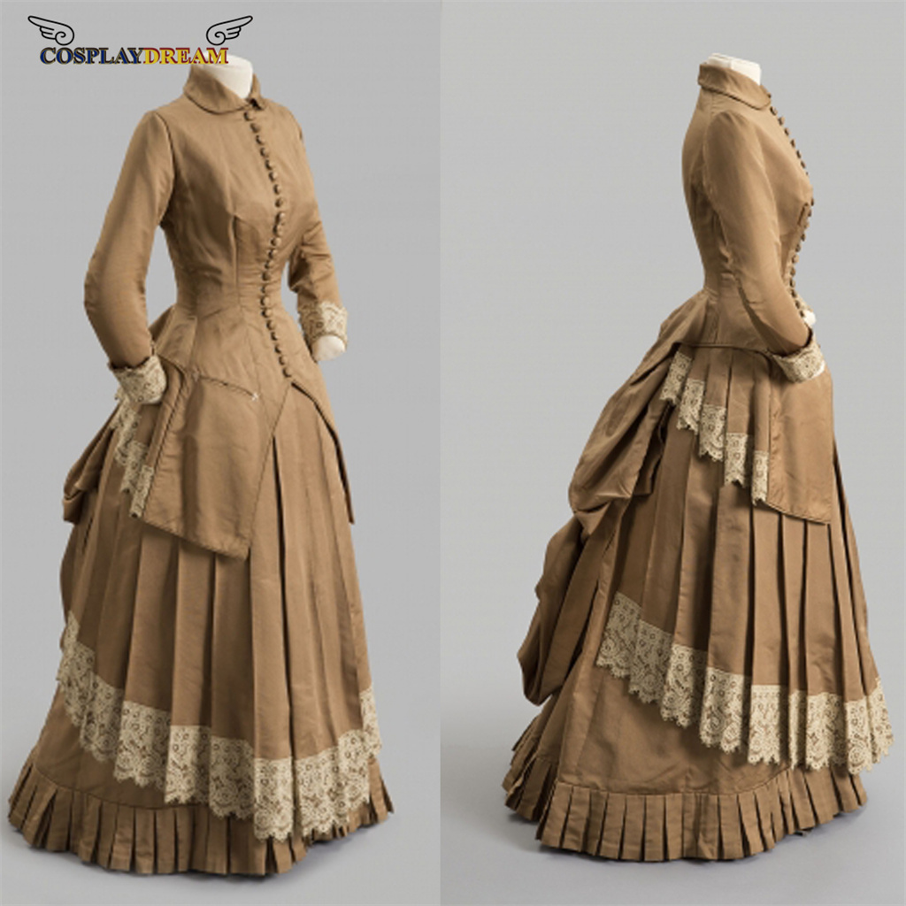 Vintage Fashion Women Dresses - 19th Century Fashion dress Victorian bustle