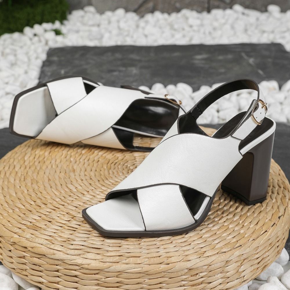 Vintage Fashion Women Dresses - Women Sandals Vintage Square Head Cross
