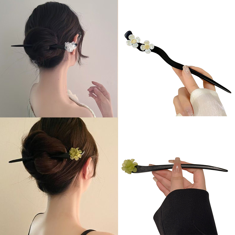 Vintage Fashion Shop - Vintage Chinese Style Wooden Flower Hair