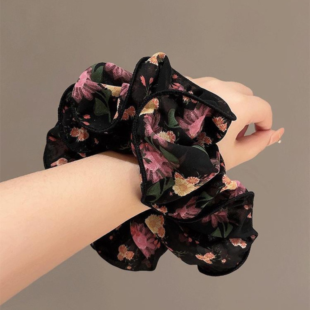 Vintage Fashion Looks - 1pc Fashion Vintage Dark Floral Chiffon