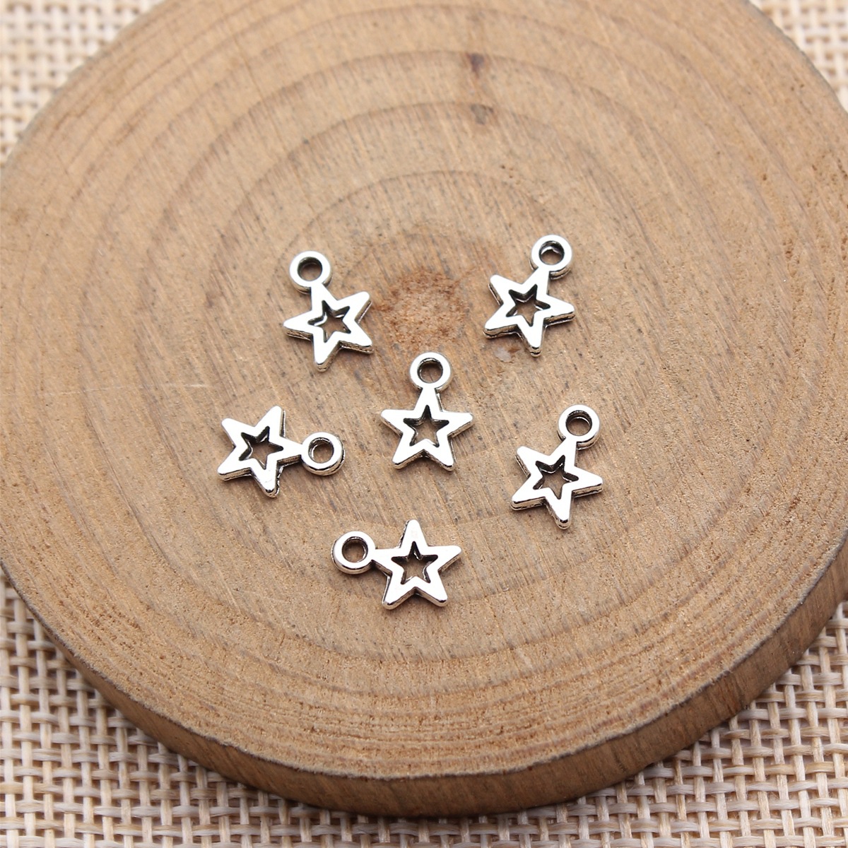 Vintage Urban Fashion - 80pcs 8.5x6.2mm(0.33x0.24inch) Antique Silver Color Star