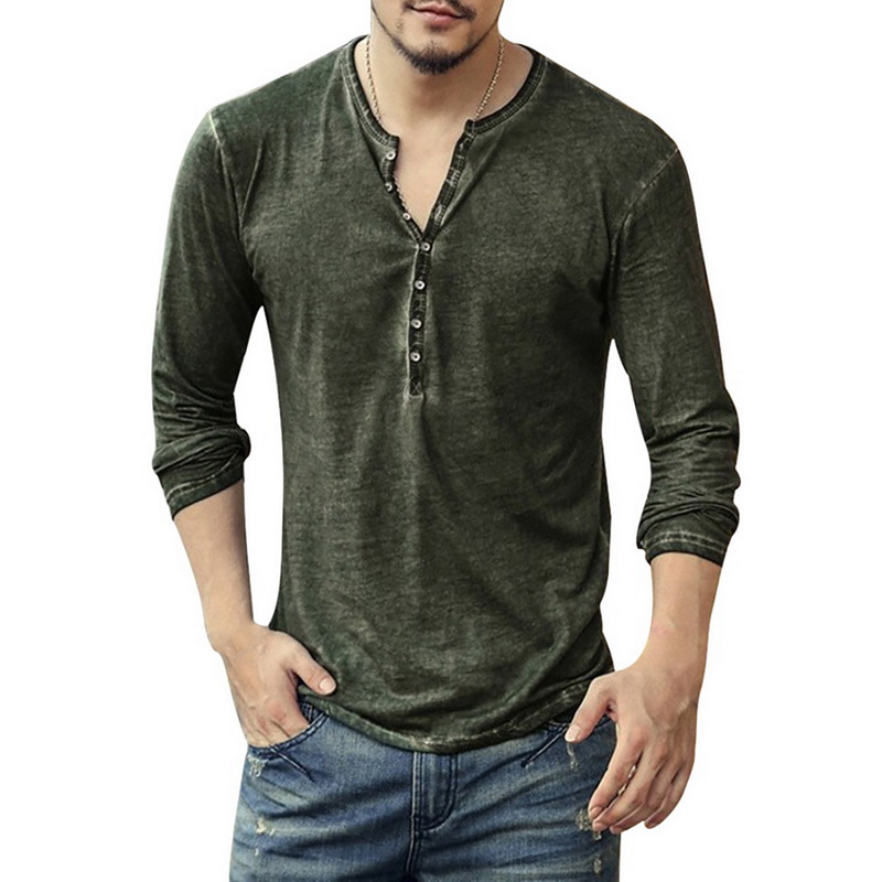 Vintage Fashion Looks - Vintage Distressed Men's V-Neck T-Shirt under