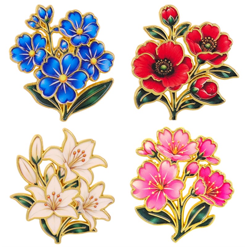 Vintage Urban Fashion - Cute Vintage Colorful Floral Enamel Pin