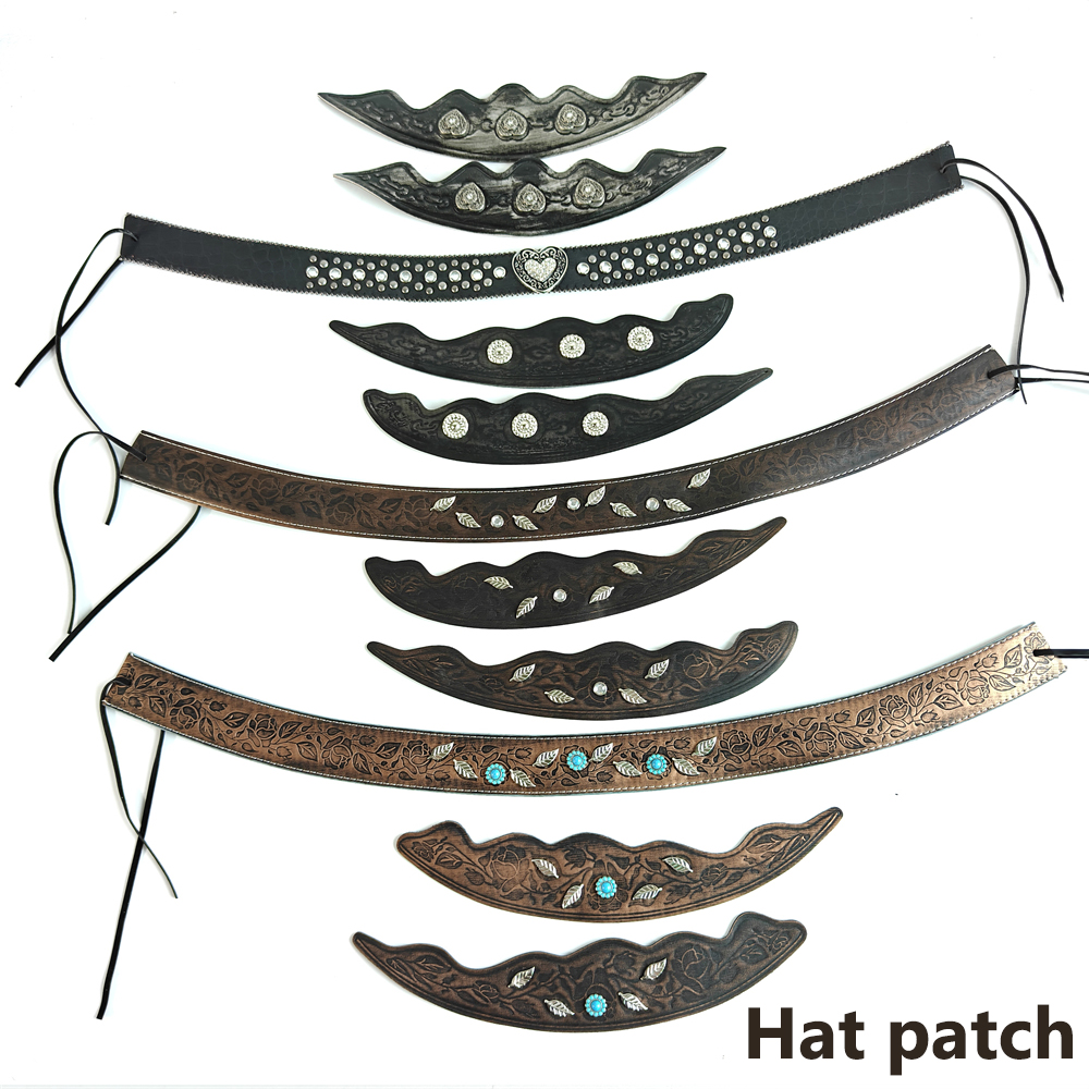 Vintage Fashion Hats - Western Leather Hat Band Vintage Cowboy