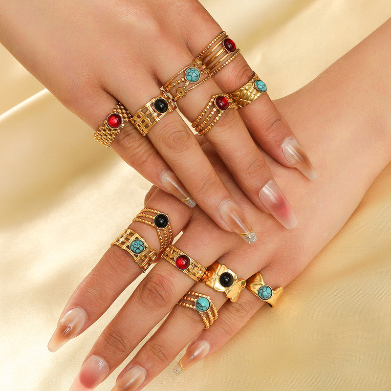 Stainless Steel Gold Embossed  - Vintage Fashion Tiktok recension och pris