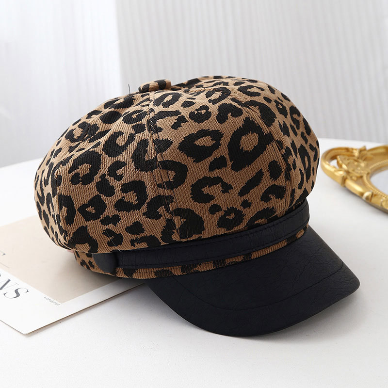 Retro Leopard Print Wide Brim  - Vintage Fashion Hats recension och pris