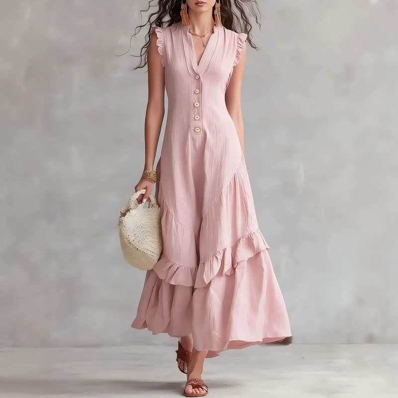 Women's Elegant Cotton Linen L - Vintage Fashion Women Dresses recension och pris