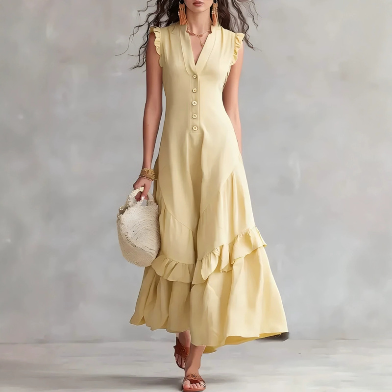 Women's Elegant Cotton Linen L - Vintage Fashion Women Dresses recension och pris