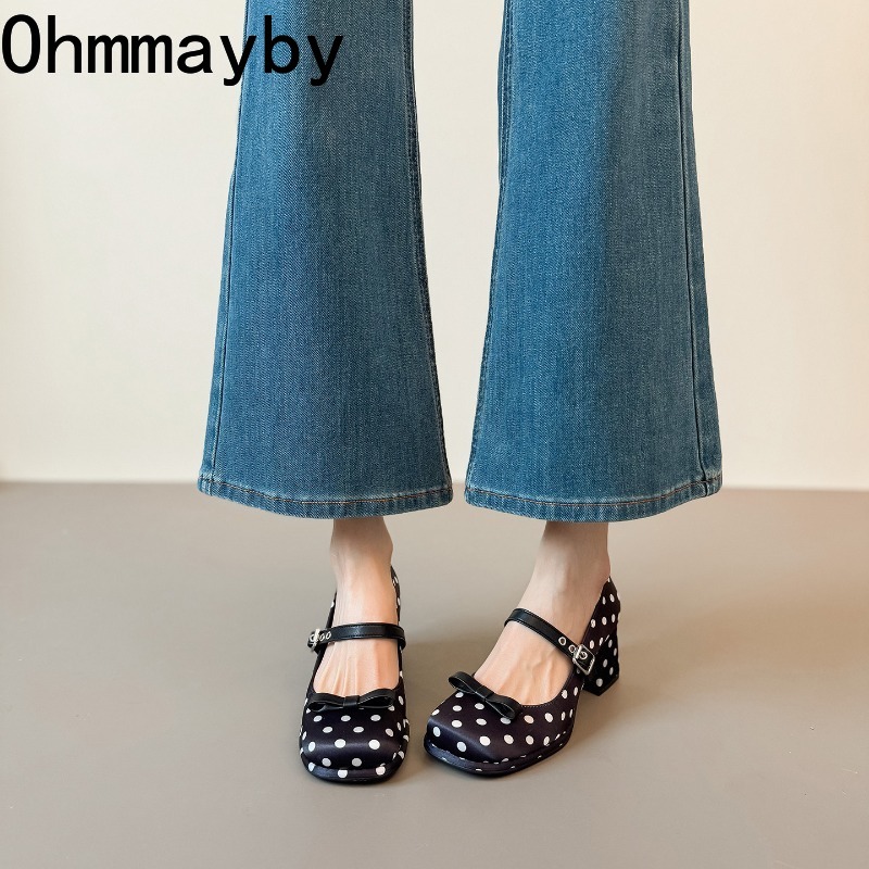 Vintage Thick Heel Polka Dot W - Vintage Fashion Women Dresses recension och pris