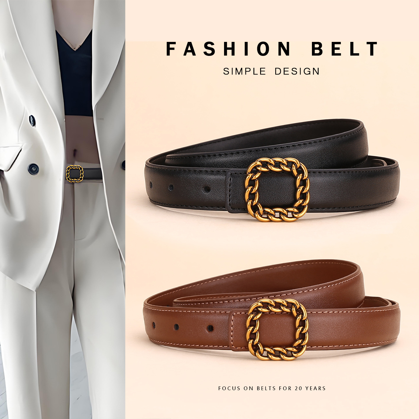 Ladies' Vintage Square Buckle  - Vintage Fashion Looks recension och pris