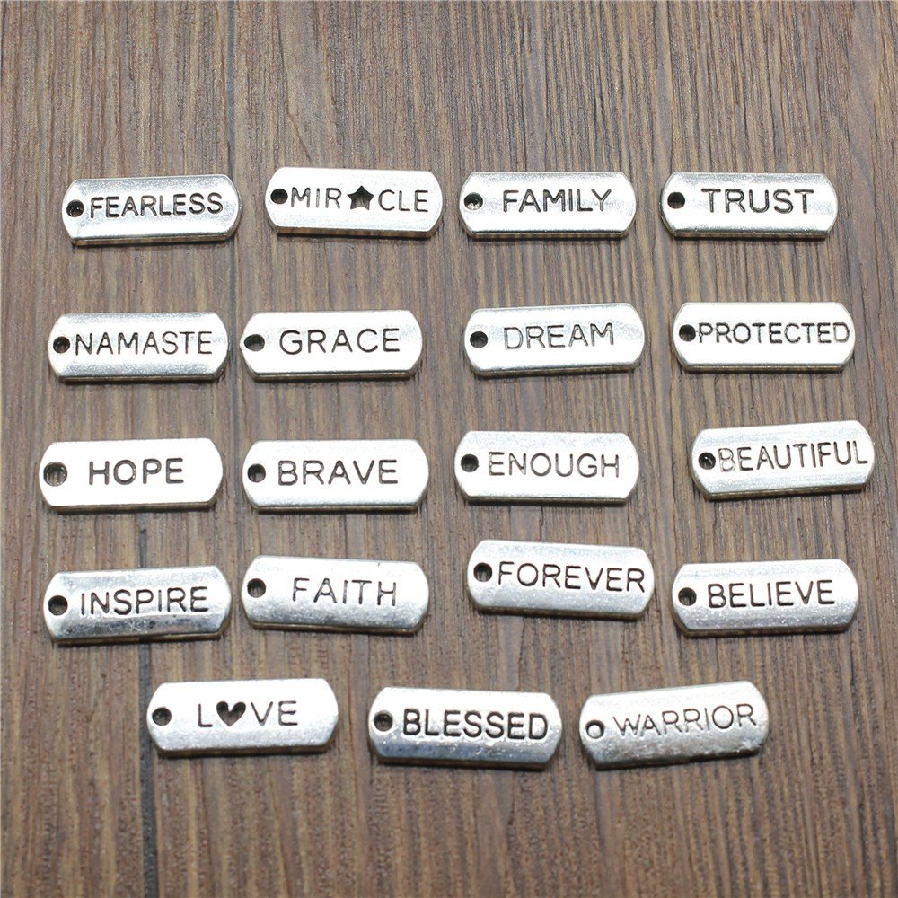 10pcs Word Tags Pendant Charms - Vintage Fashion Labels recension och pris