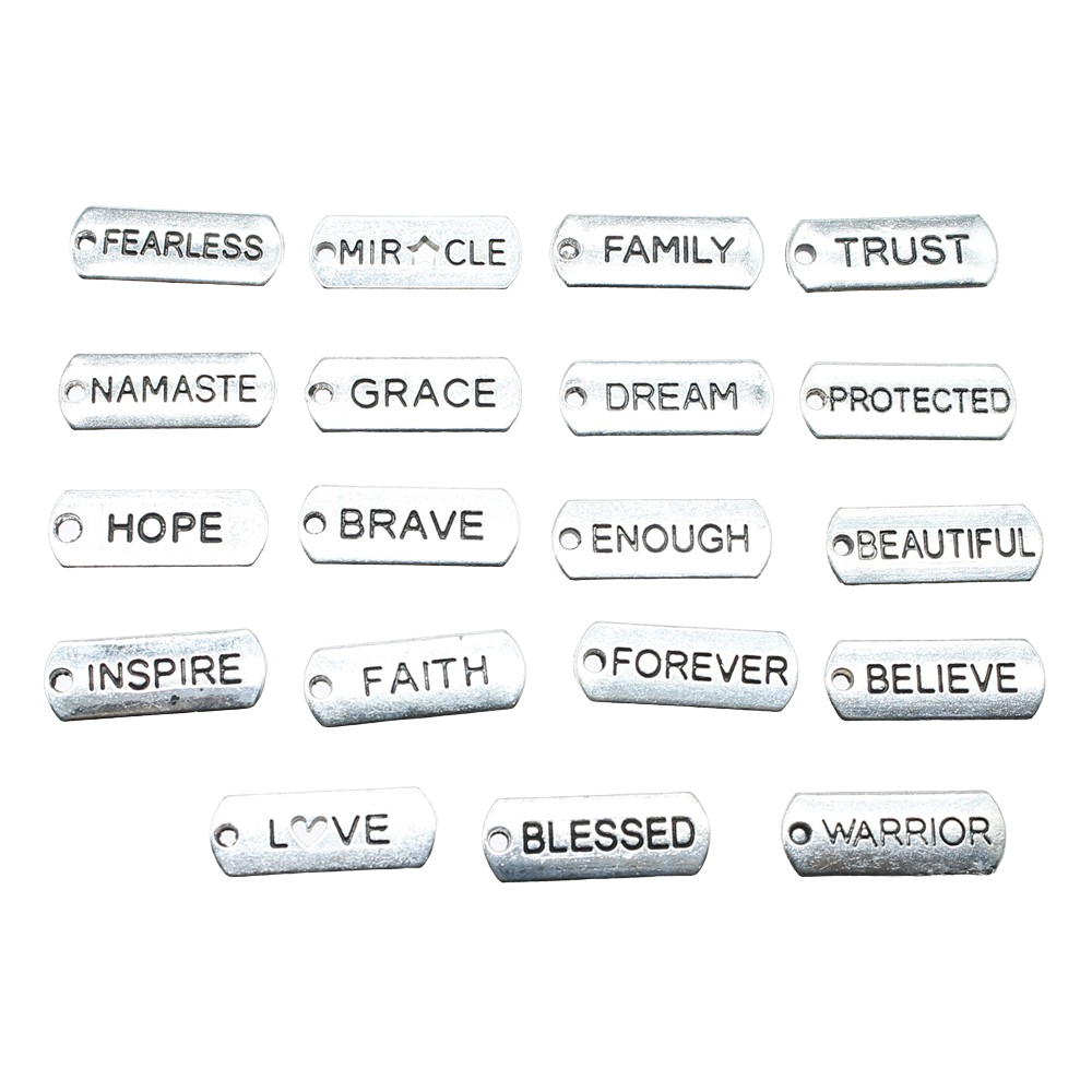 10pcs Word Tags Pendant Charms - Vintage Fashion Labels recension och pris