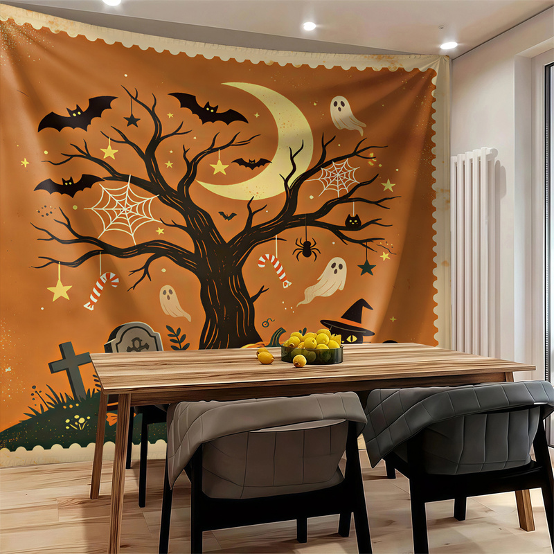 Vintage Halloween Print Tapest - Vintage Fashion Prints For Wall recension och pris