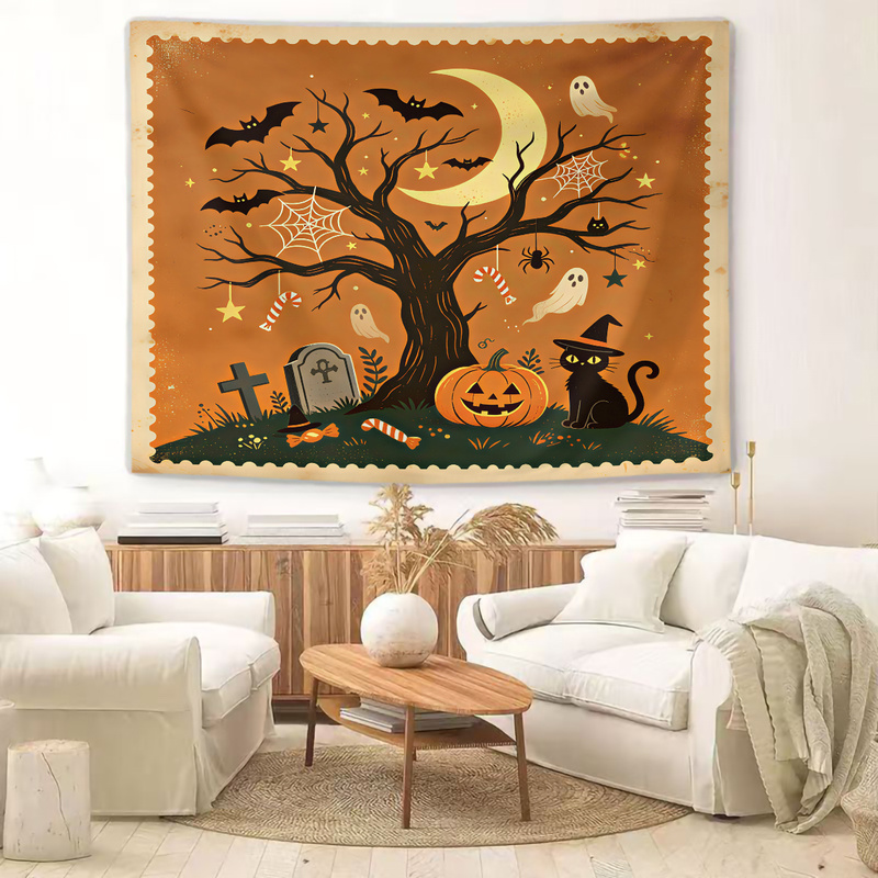 Vintage Halloween Print Tapest - Vintage Fashion Prints For Wall recension och pris