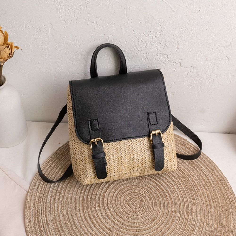 Versatile Bag PU Leather Straw - Vintage Fashion Looks recension och pris
