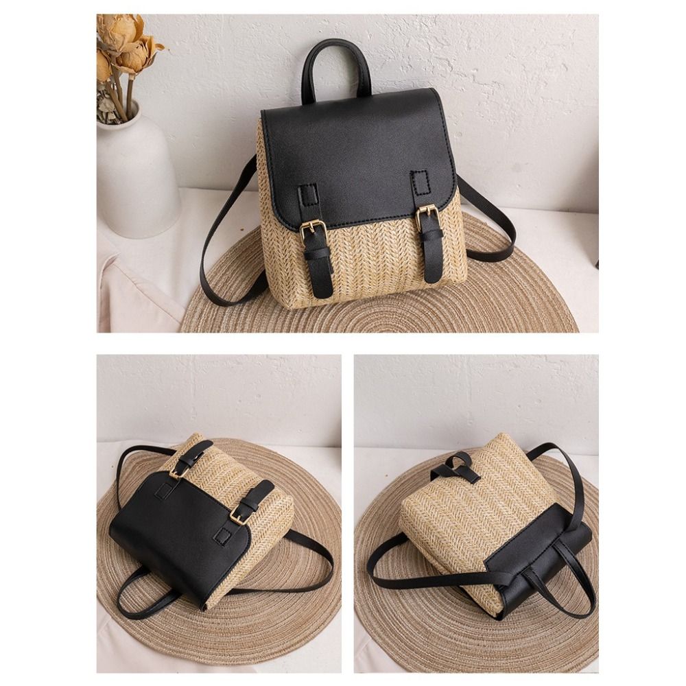 Versatile Bag PU Leather Straw - Vintage Fashion Looks recension och pris