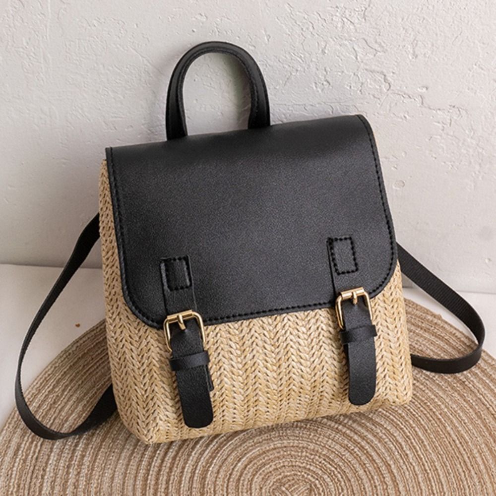 Versatile Bag PU Leather Straw - Vintage Fashion Looks recension och pris