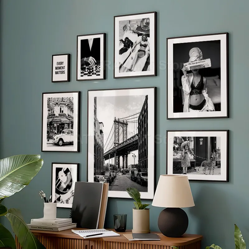 Black and White Vintage Wall A - Vintage Fashion Prints For Wall recension och pris