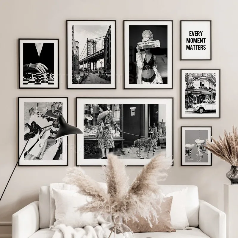 Black and White Vintage Wall A - Vintage Fashion Prints For Wall recension och pris