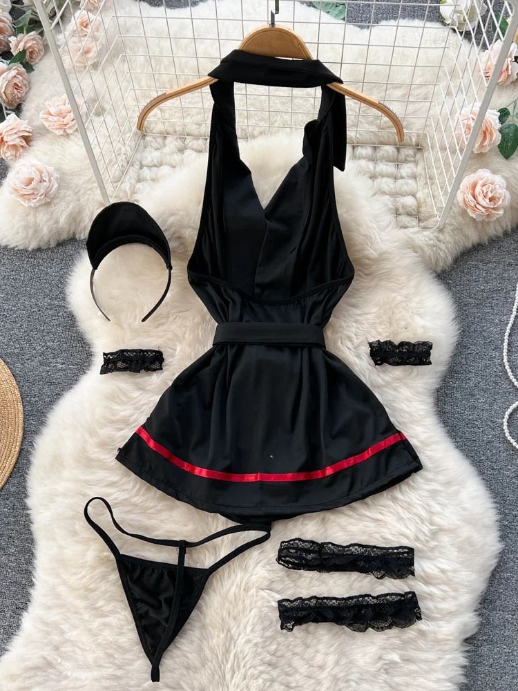 Erotic Fashion Sexy Halter Lin - Vintage Fashion Aesthetic recension och pris