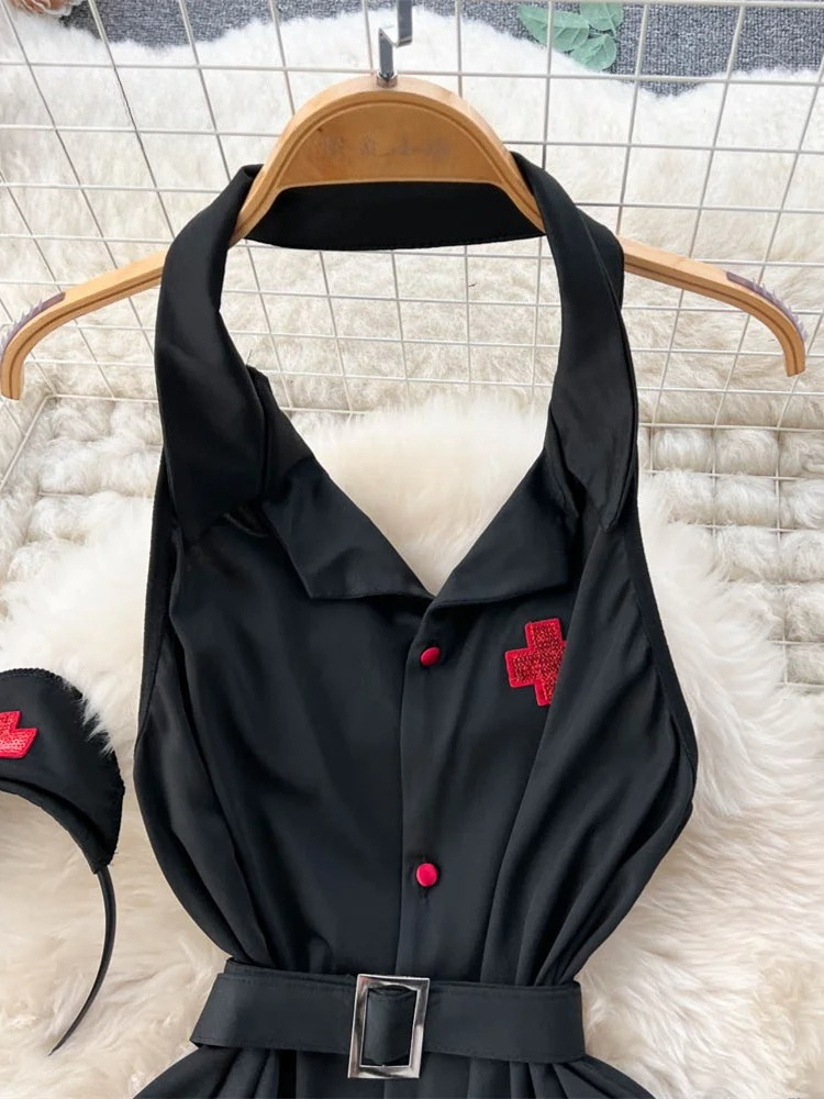 Erotic Fashion Sexy Halter Lin - Vintage Fashion Aesthetic recension och pris