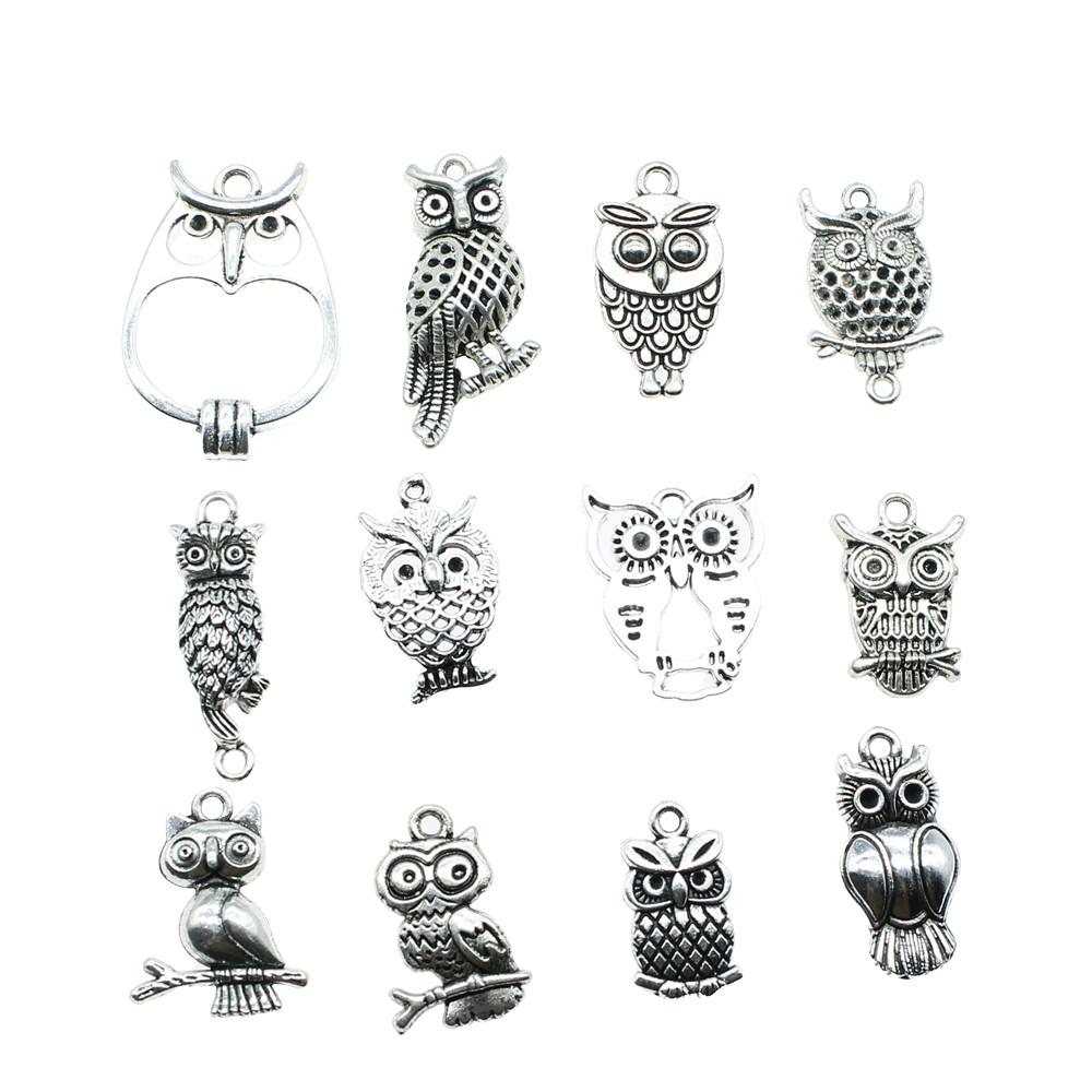 10pcs Charms Owl Antique Silve - Vintage Urban Fashion recension och pris