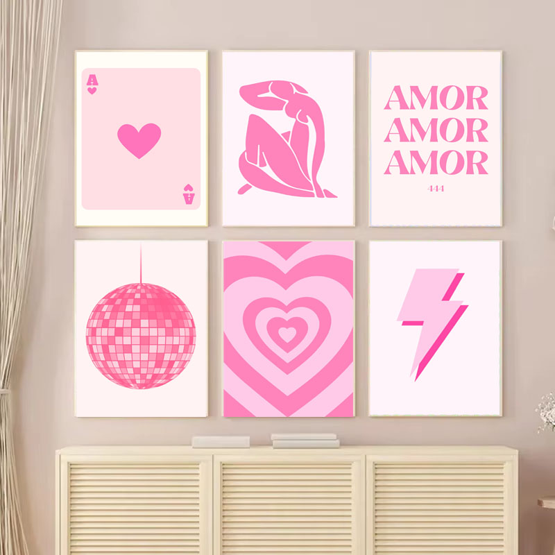 1pc Canvas painting  Pink Mati - Vintage Fashion Prints For Wall recension och pris