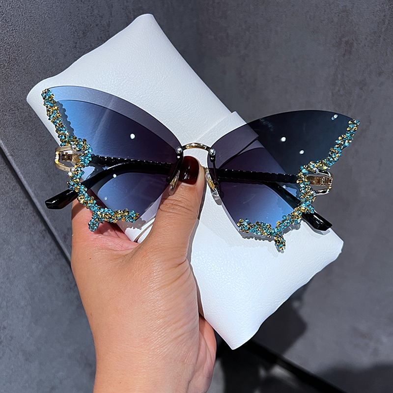 Luxury Diamond Butterfly Sungl - Vintage Fashion Y2K recension och pris