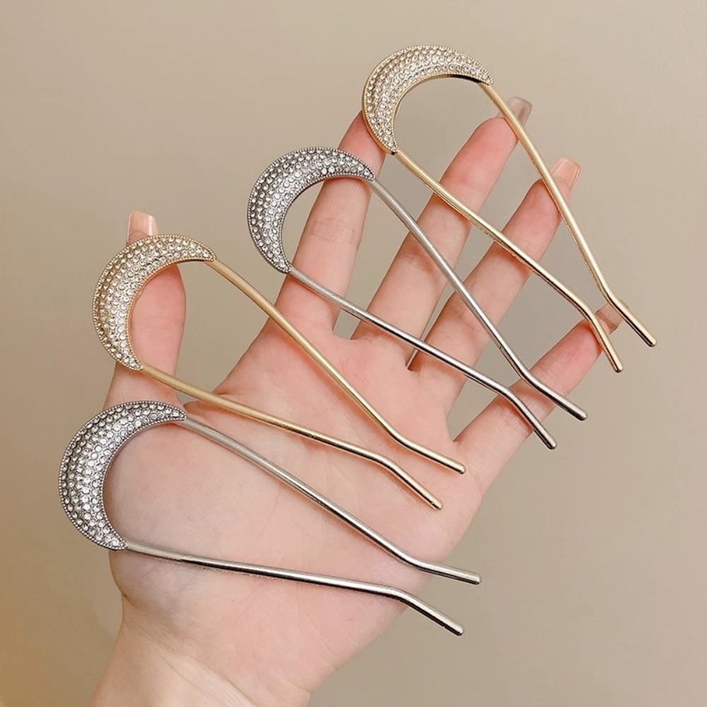 1/2pcs U-Shaped Crystal Hairpi - Vintage Fashion Shop recension och pris