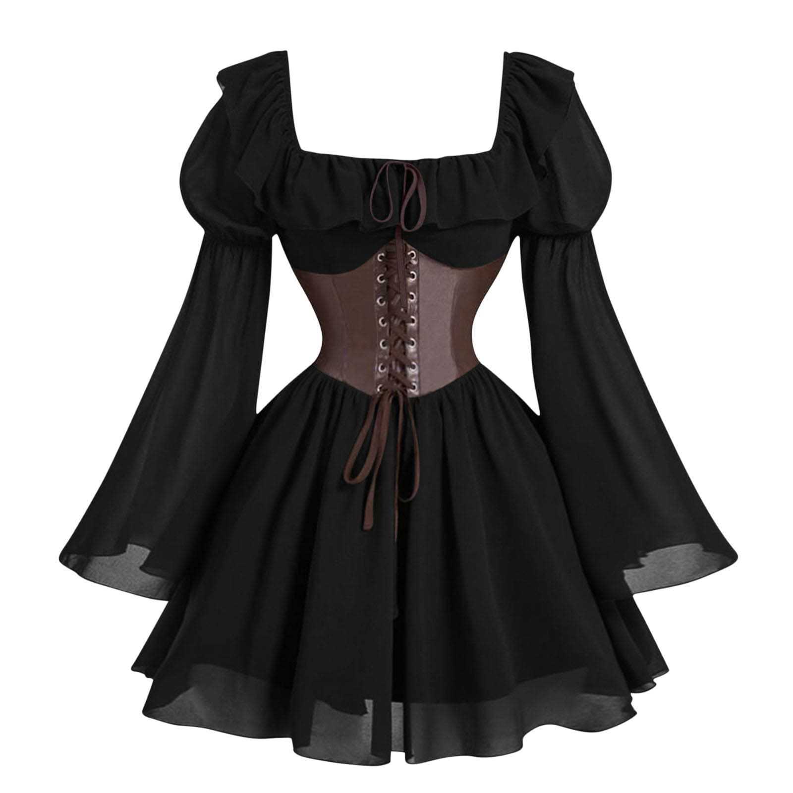 Renaissance Medieval Long Slee - Vintage Fashion Women Dresses recension och pris