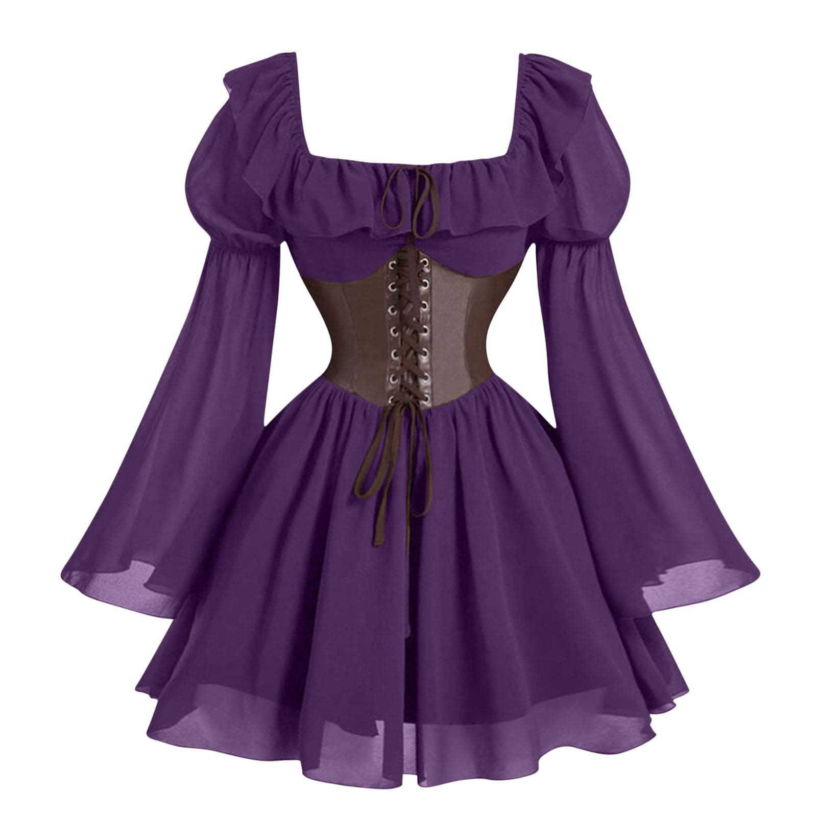 Renaissance Medieval Long Slee - Vintage Fashion Women Dresses recension och pris