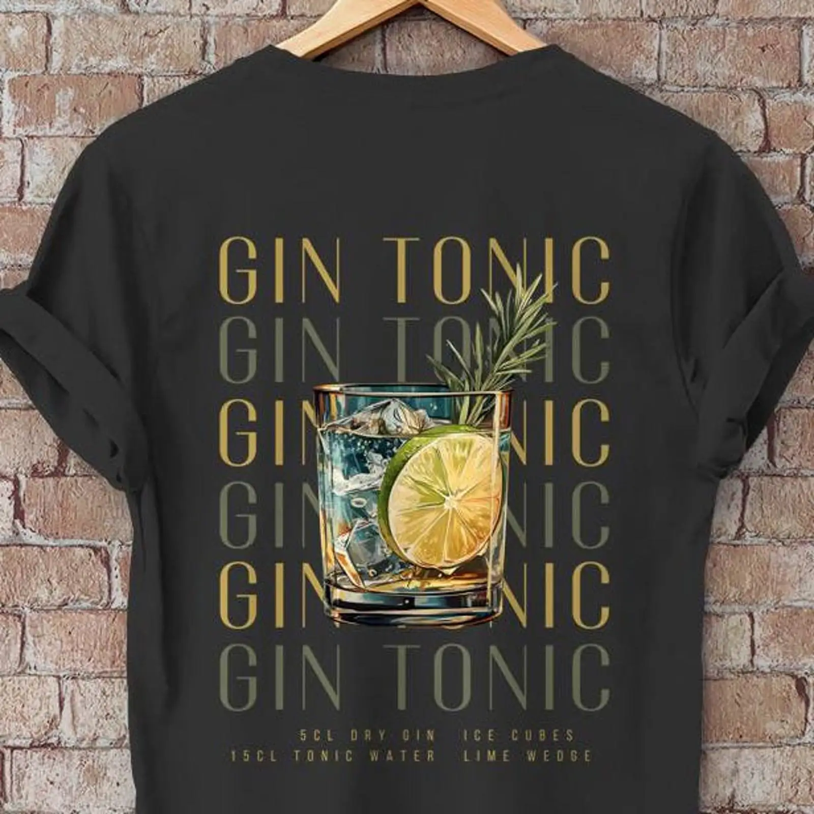 Gin Tonic T Shirt Illustrated  - Vintage Fashion Illustration recension och pris