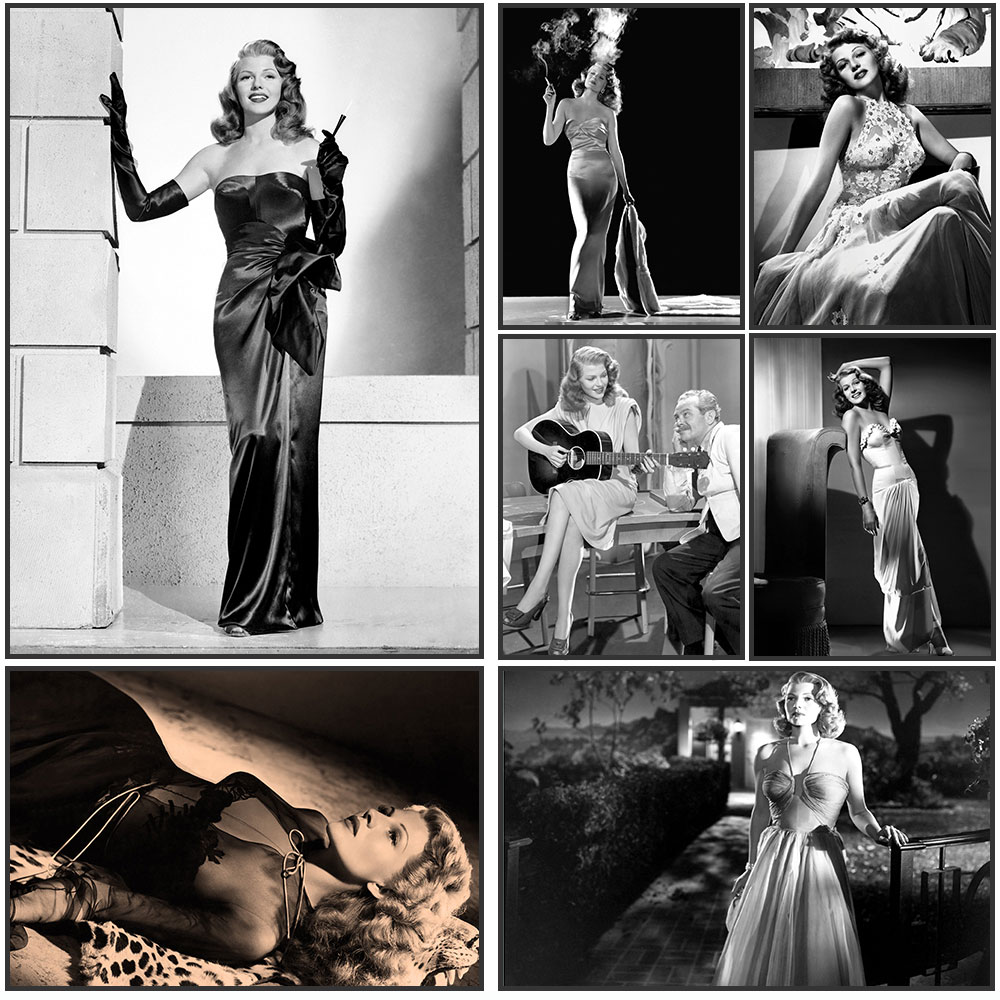 Rita Hayworth Poster,Black and - Vintage Fashion Prints For Wall recension och pris
