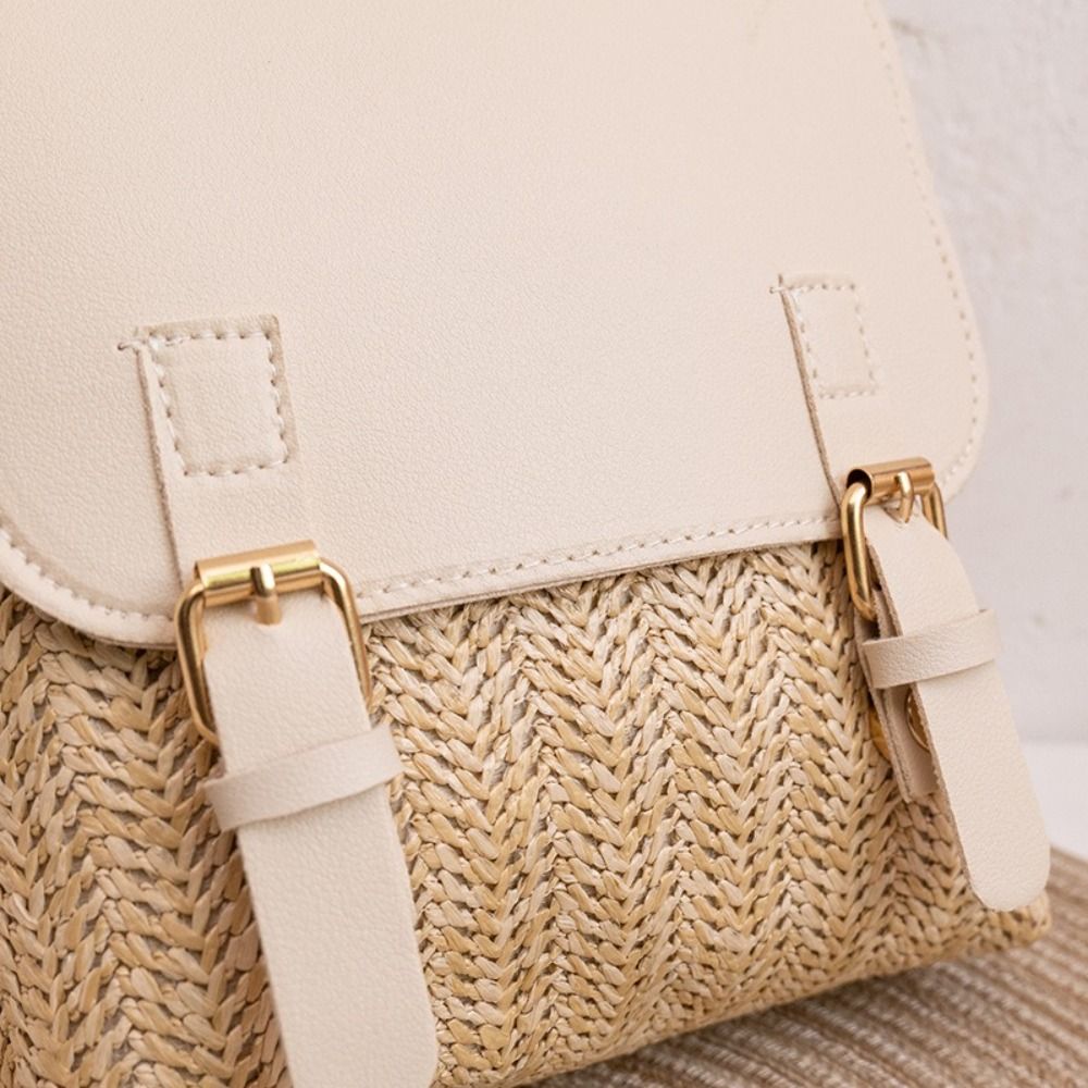 Fashion PU Leather Straw Backp - Vintage Fashion Looks recension och pris