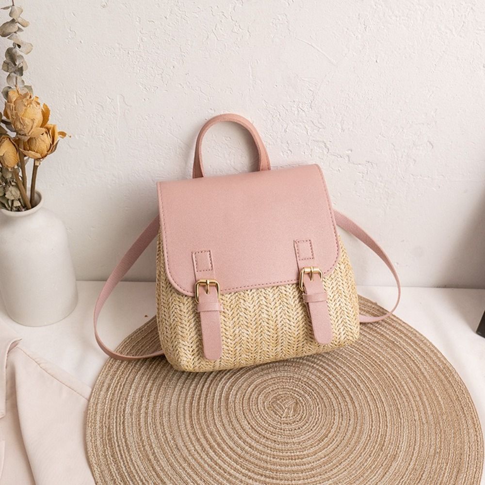 Fashion PU Leather Straw Backp - Vintage Fashion Looks recension och pris