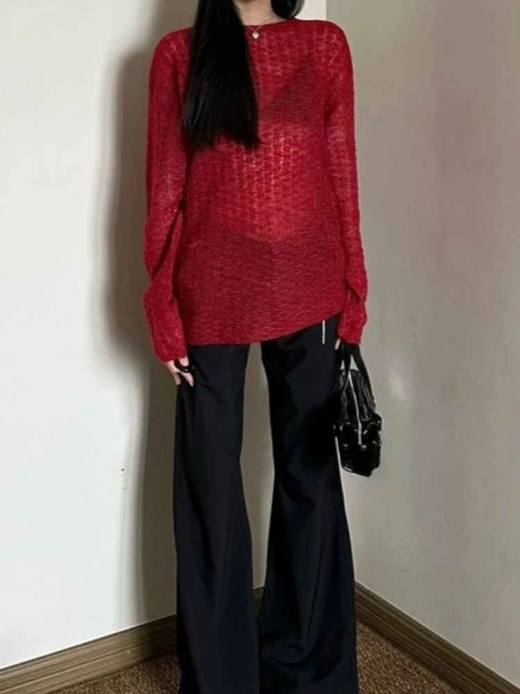Y2K See-Through Knitted Women' - Vintage Fashion Y2K recension och pris
