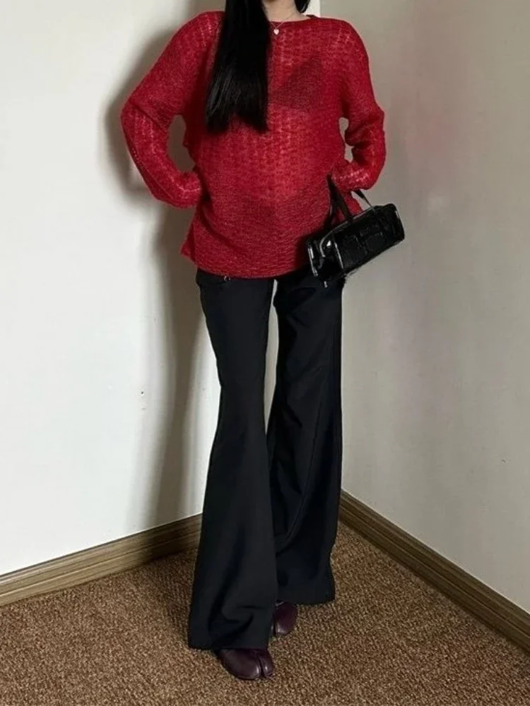 Y2K See-Through Knitted Women' - Vintage Fashion Y2K recension och pris