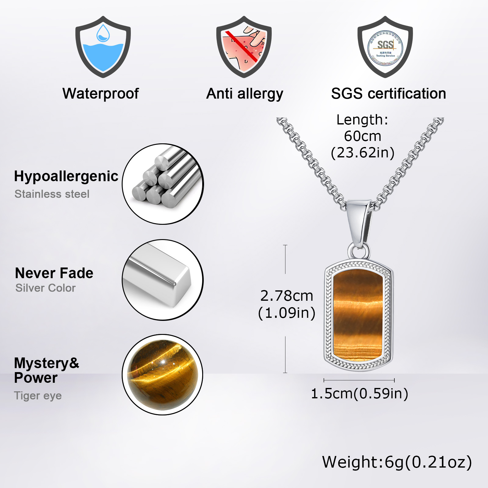 Vnox Stainless Steel Tiger Eye - Vintage Fashion Labels recension och pris